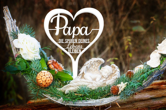 Grabstecker "Papa die Spuren deines Lebens bleiben"