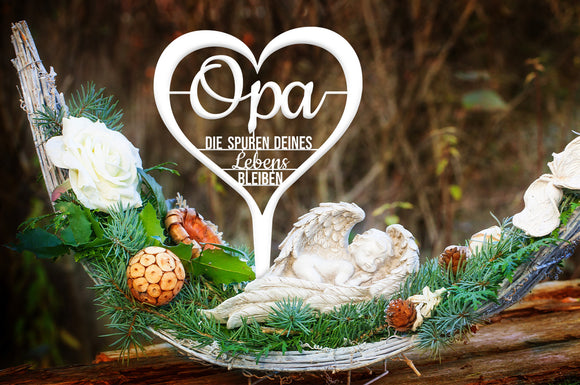 Grabstecker "Opa die Spuren deines Lebens bleiben"