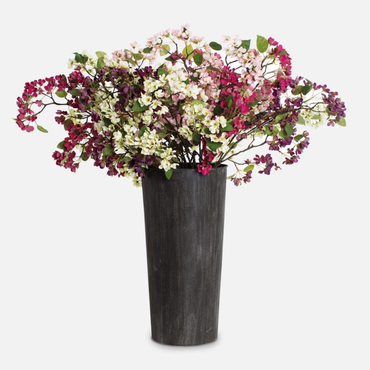 Hohe Bodenvase - dunkles Metall