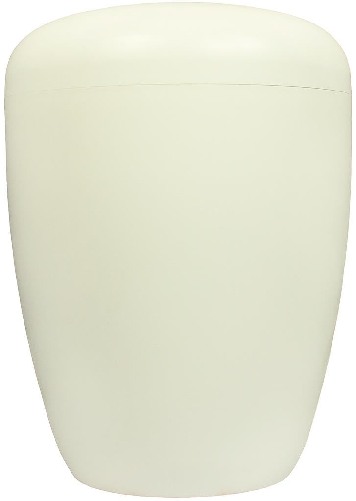 Spalt urn white lacquered natural material