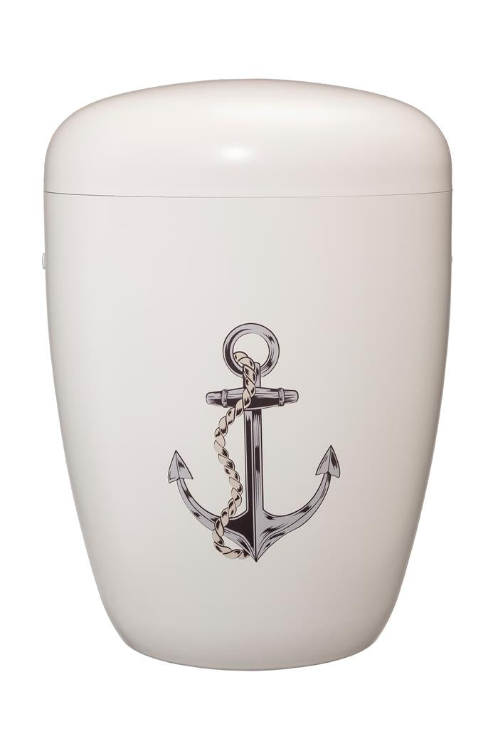 Spalt urn white lacquered natural material