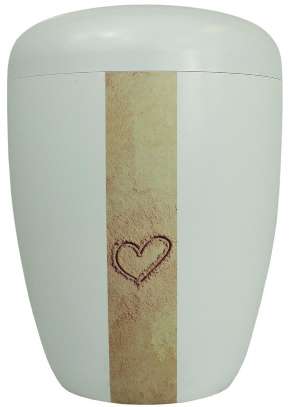 Urna Spalt lacada en blanco material natural