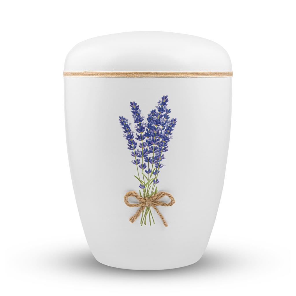 Buy lavendel Spalt urn white lacquered natural material