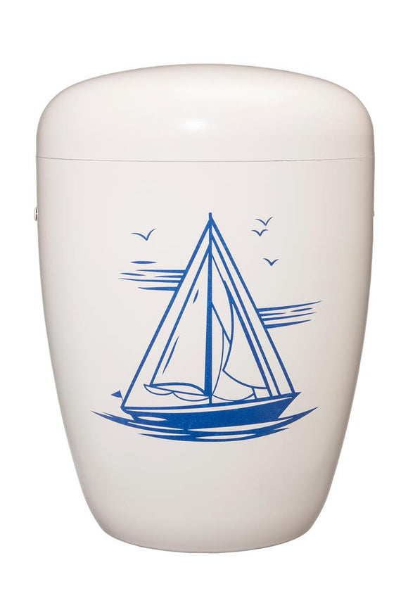 Urna Spalt lacada en blanco material natural