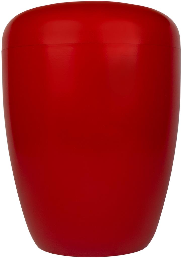 Spalt urn red lacquered natural material