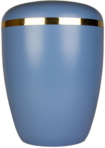 Spalt urn blue lacquered natural fabric