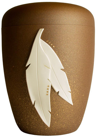 Kaufen bronze-federn Spalt Urne Emblem Pflanze Naturstoff