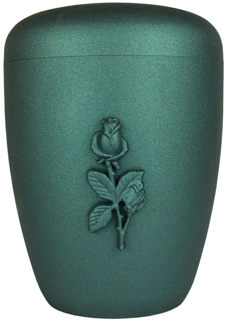 Spalt urn turquoise lacquered natural fabric