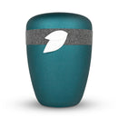 Spalt Urne Türkis Lackiert Naturstoff-4