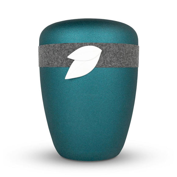Spalt Urne Türkis Lackiert Naturstoff