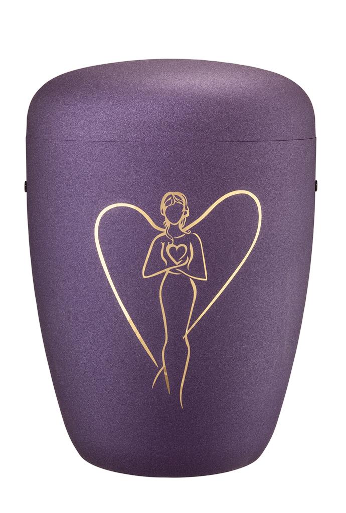 Spalt urn purple lacquered natural fabric
