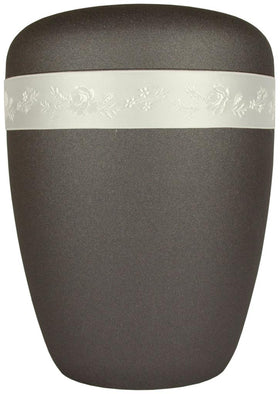 Spalt urn midnight black lacquered natural fabric