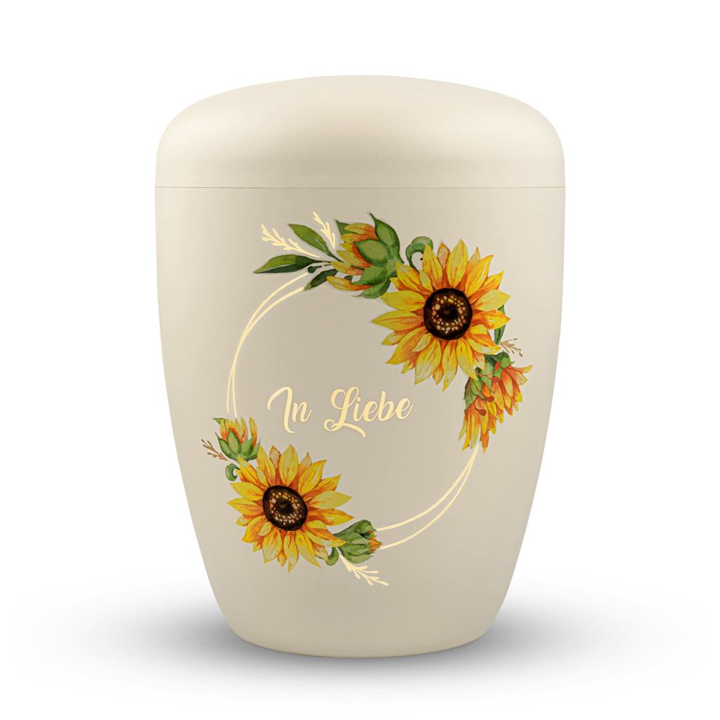 Buy sunflower-ring Spalt urn Beige lacquered natural fabric