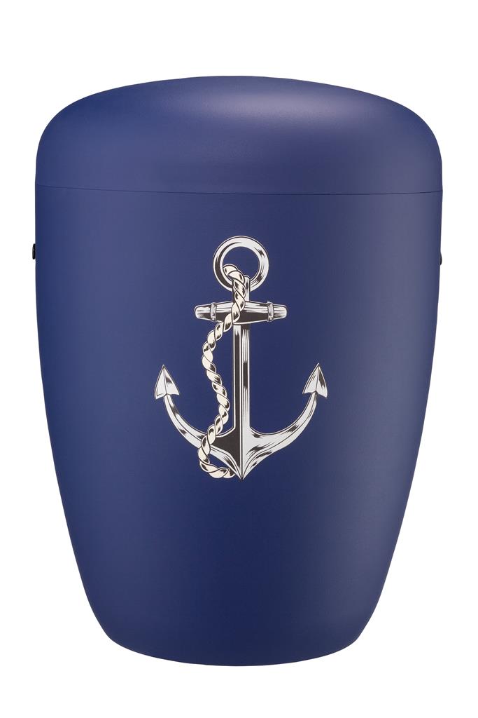 Spalt urn Atlantic blue lacquered natural fabric - 0