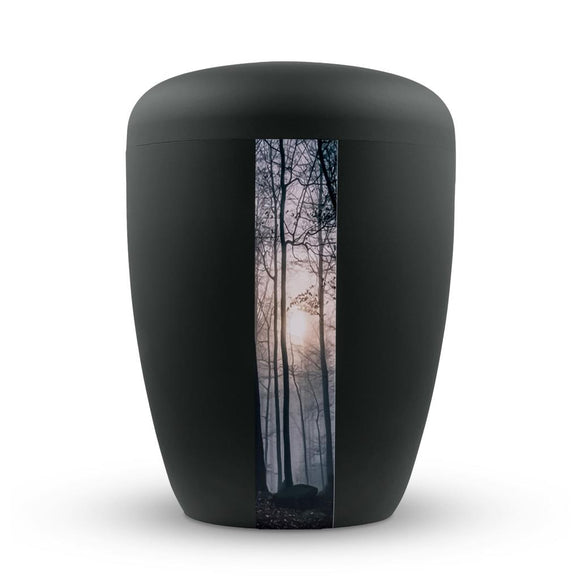 Spalt Urne Satin Black Lackiert Naturstoff