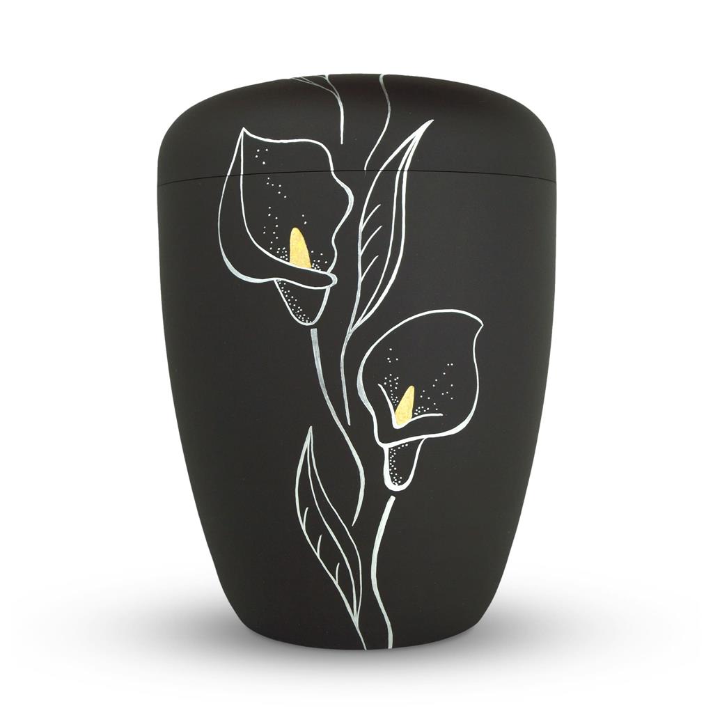 Kaufen design-calla-in-silber Spalt Urne Satin Black Lackiert Naturstoff
