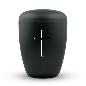 Spalt Urne Satin Black Lackiert Naturstoff - 0