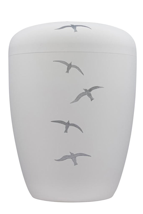 Spalt Urne Weiß Bemalt Naturstoff