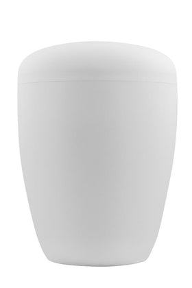 Spalt urn white matt lacquered natural fabric - 0