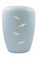 Spalt Urne Taubenblau Lackiert Naturstoff-1