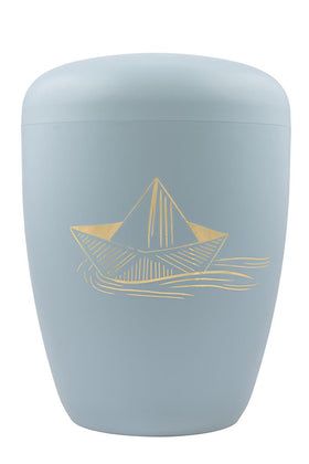 Spalt Urne Taubenblau Lackiert Naturstoff - 0