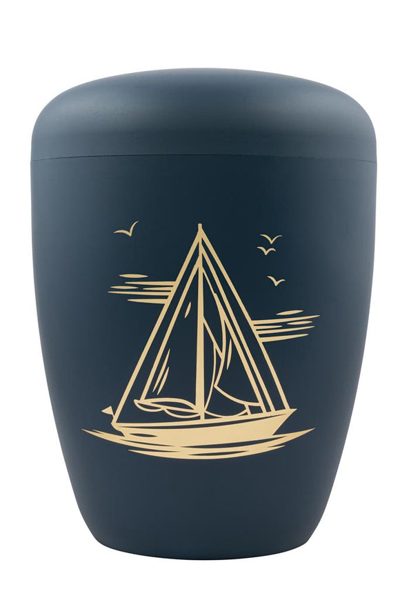 Spalt Urne Nachtblau Matt Lackiert Naturstoff