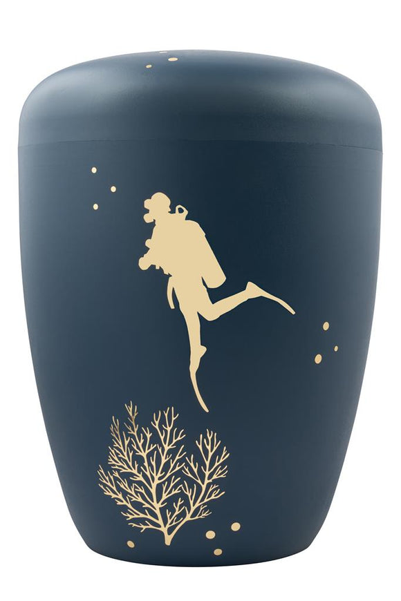 Spalt Urne Nachtblau Matt Lackiert Naturstoff