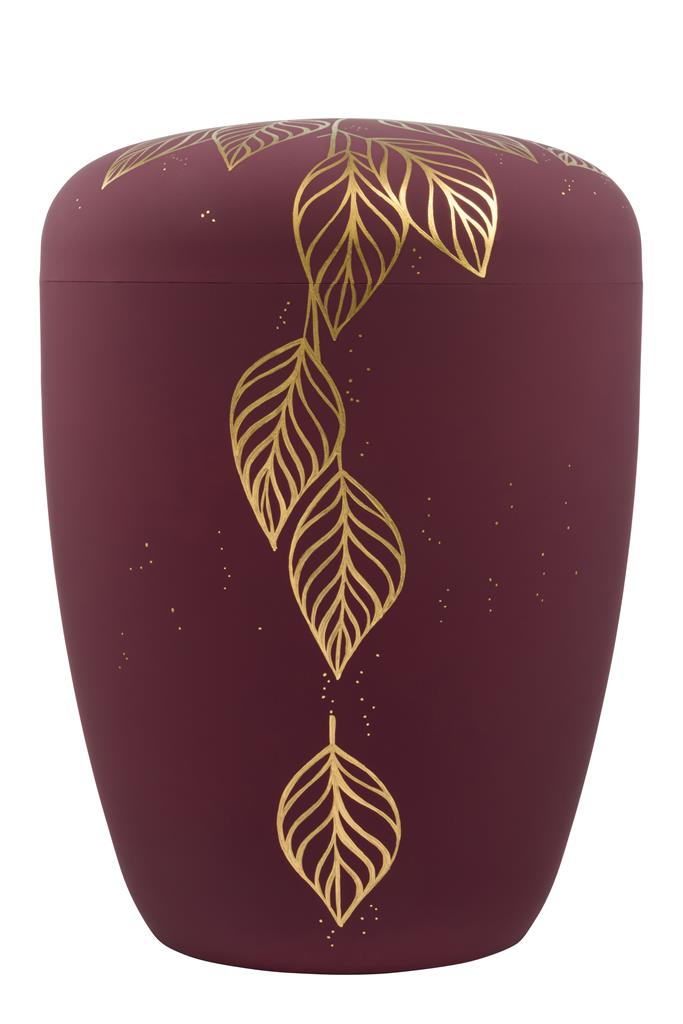 Spalt urn berry matt lacquered natural fabric