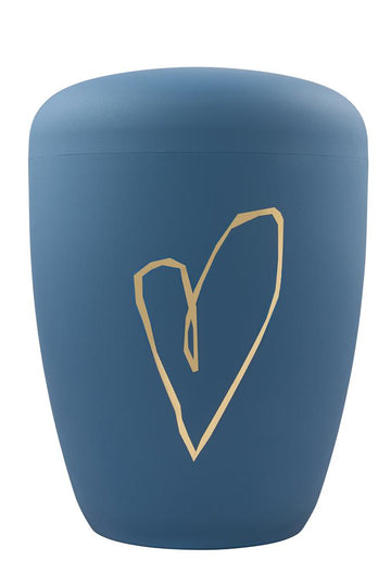 Spalt Urne Himmelblau matt lackiert Naturstoff