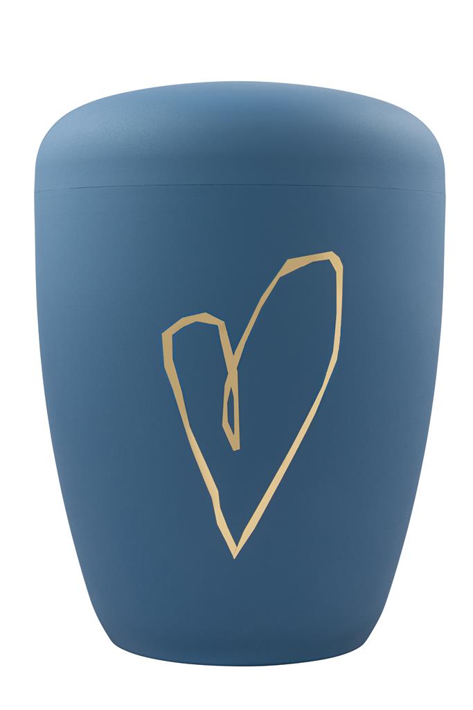 Spalt Urne Himmelblau matt lackiert Naturstoff