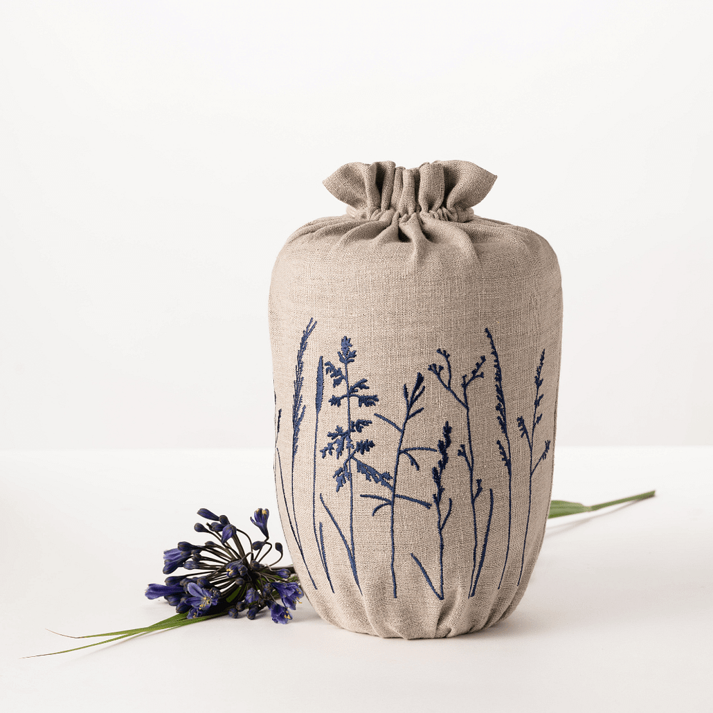 Last Velvet Textile Urn Linen Grasses