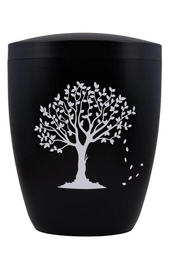 Spalt Urne Schwarz Lackiert Naturstoff