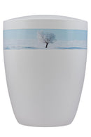 Spalt Urne Weiß Lackiert Modern Naturstoff-1