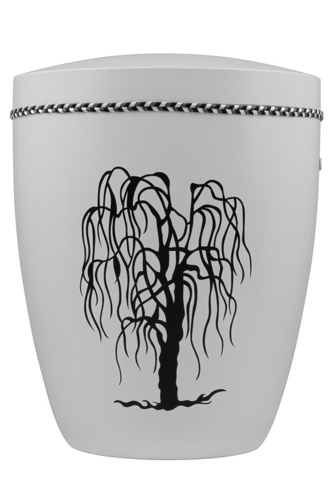 Spalt urn white lacquered natural material - 0