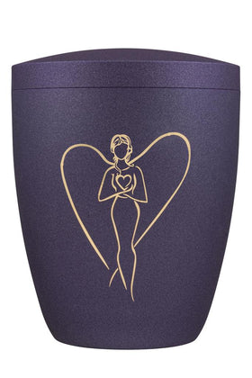 Spalt Urne Violett Lackiert Naturstoff