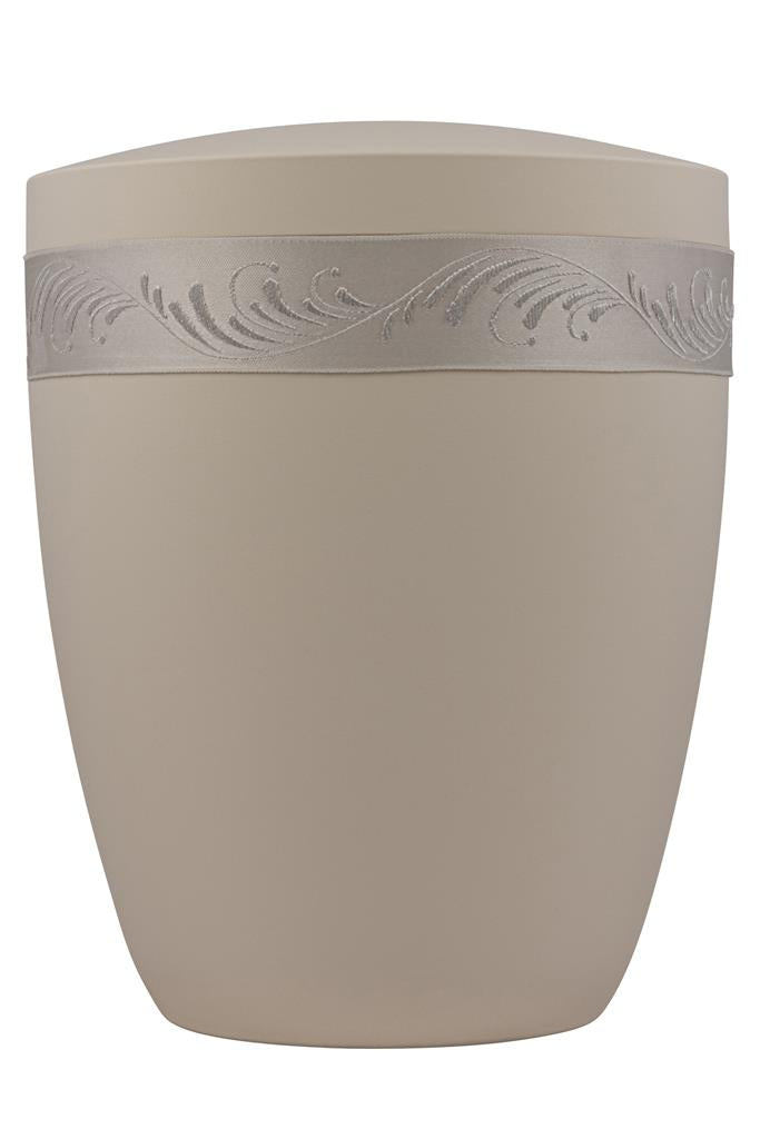 Spalt urn Beige lacquered natural fabric