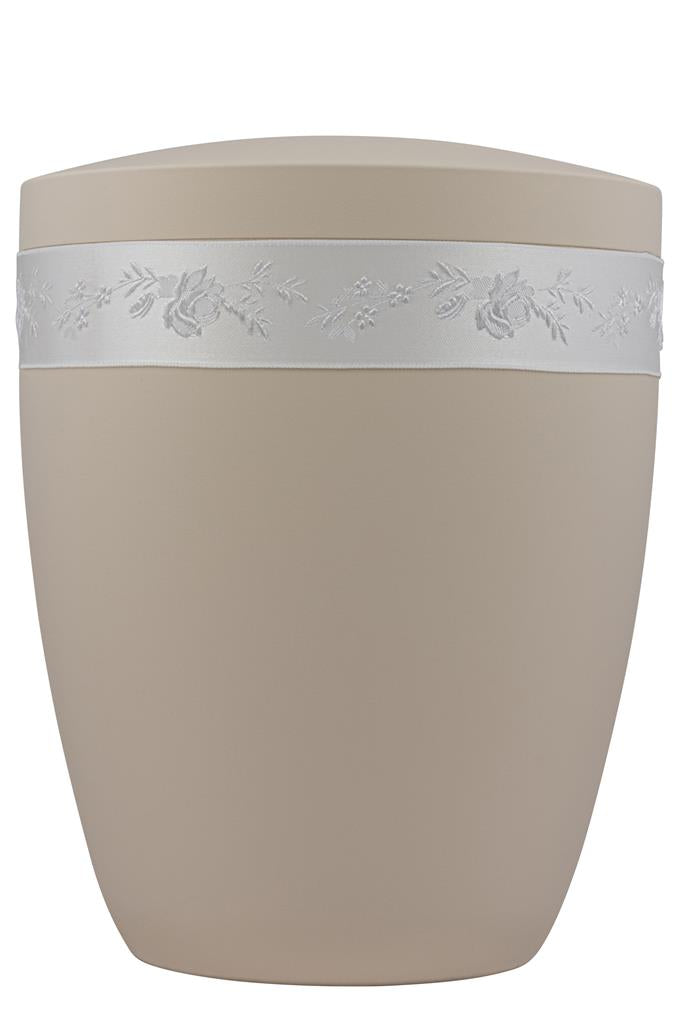 Spalt urn Beige lacquered natural fabric