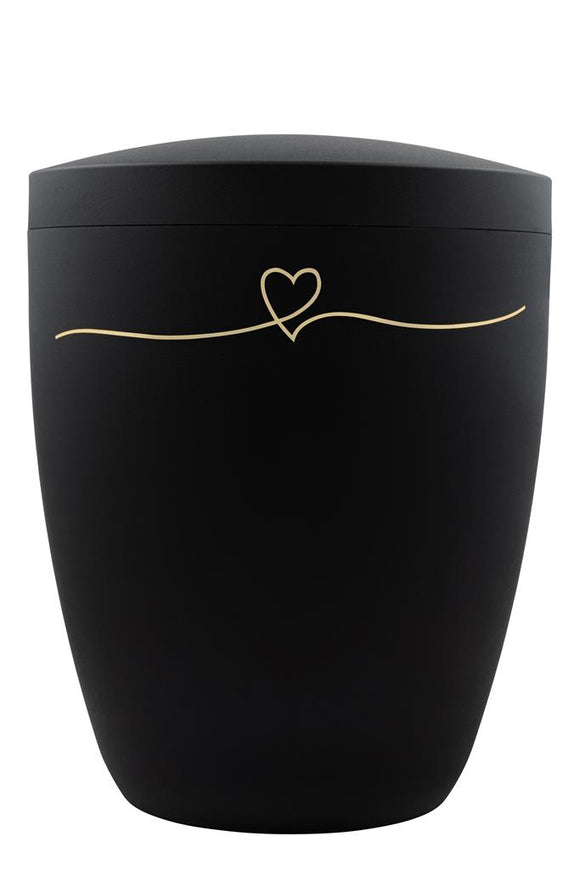 Spalt Urne Schwarz Matt Lackiert Naturstoff