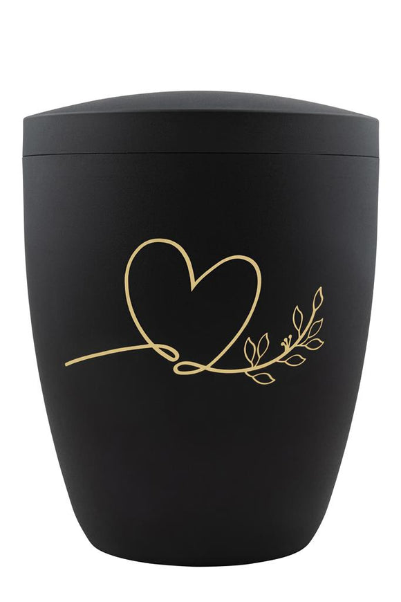 Spalt Urne Schwarz Matt Lackiert Naturstoff