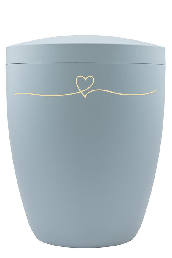 Spalt Urne Taubenblau Lackiert Naturstoff