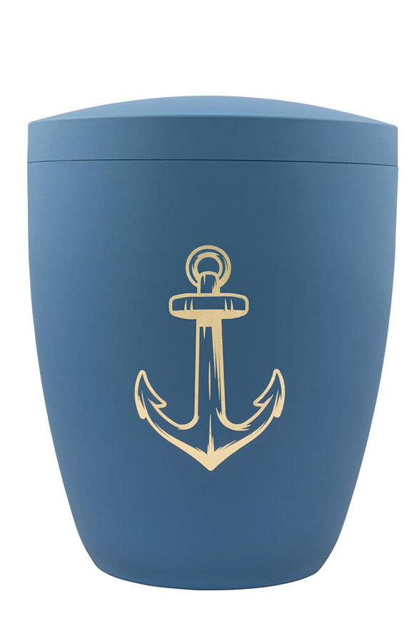 Spalt Urne Himmelblau matt lackiert Naturstoff