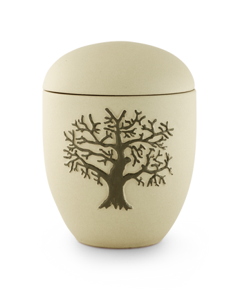 Völsing urn tree relief ceramic