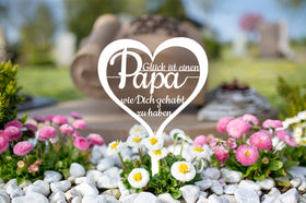 Tassello della tomba "La felicità è avere avuto un padre come te".