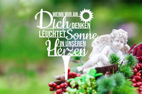 Tassello della tomba "Quando pensiamo a te, il sole splende nei nostri cuori". - 0
