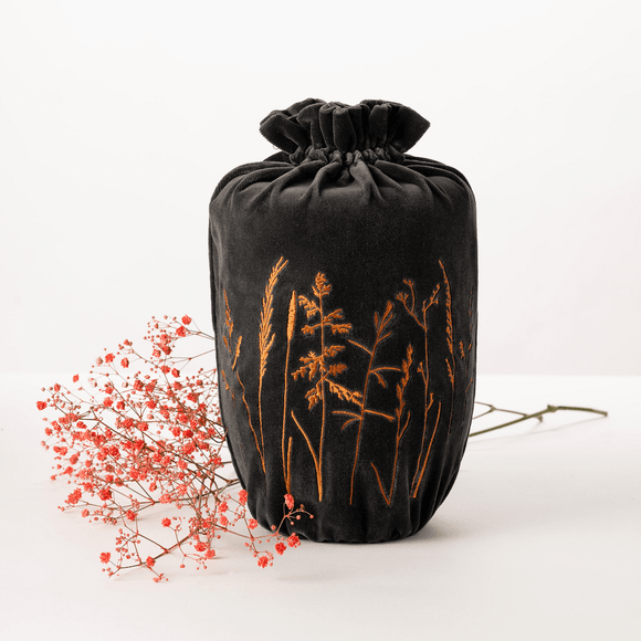 Last Velvet Textile Urne Samt Gräser