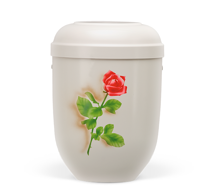 Kaufen cremeweiss-rose Heiso Classic Airbrush Motiv Bio Urne
