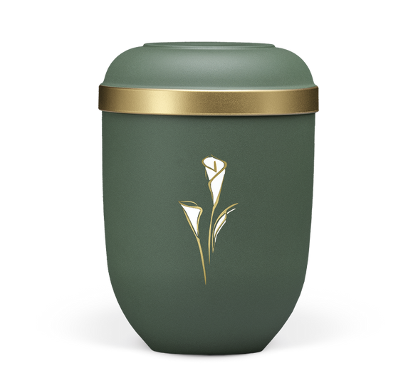 Heiso Classic Gold rim Calla organic urn