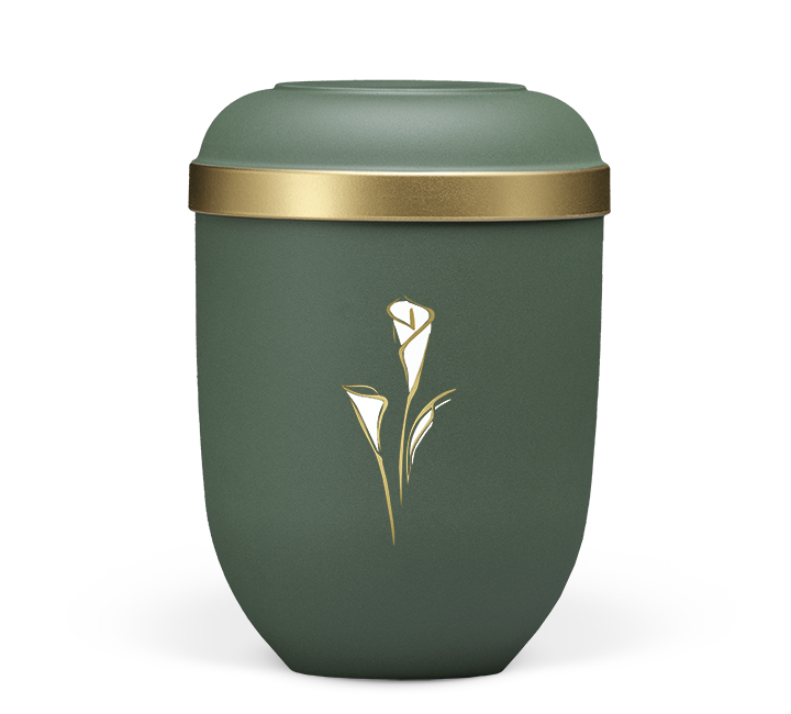 Heiso Classic Gold rim Calla organic urn