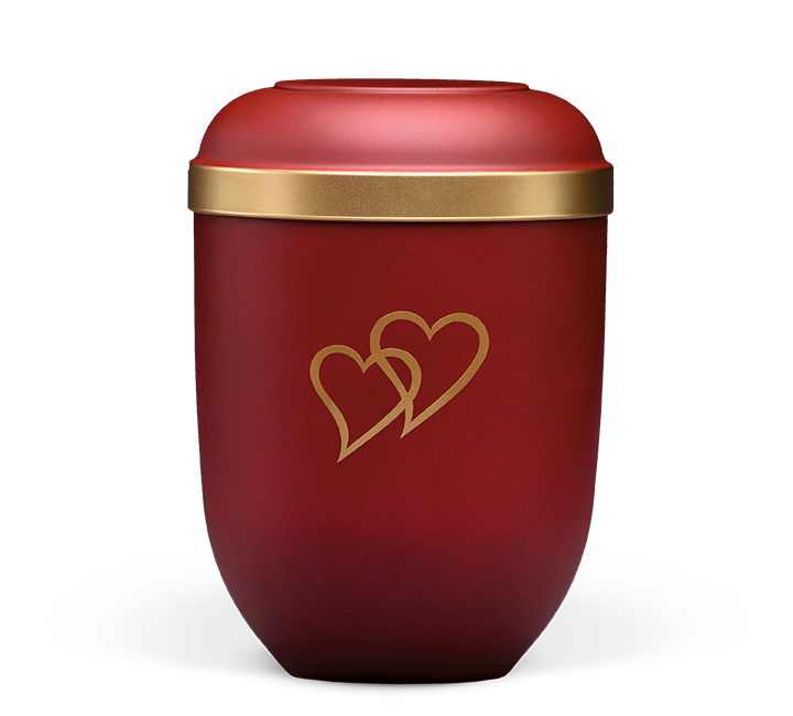 Heiso Classic gold rim heart organic urn