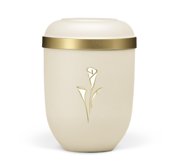 Heiso Classic Gold rim Calla organic urn